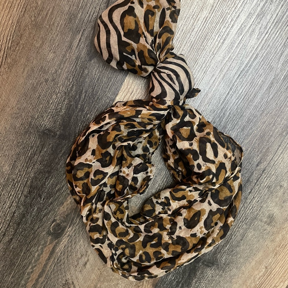 Wild Elegance Leopard Print Scarf